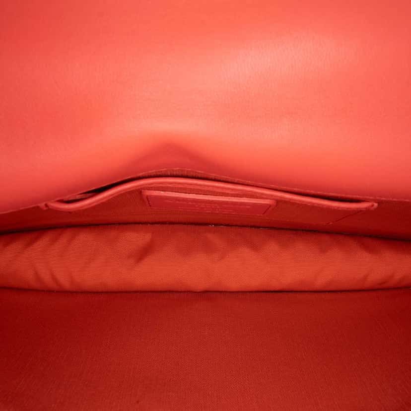 Dior Lambskin Cannage Lady Dior Wallet On Chain Orange Leather Good condition - Model View