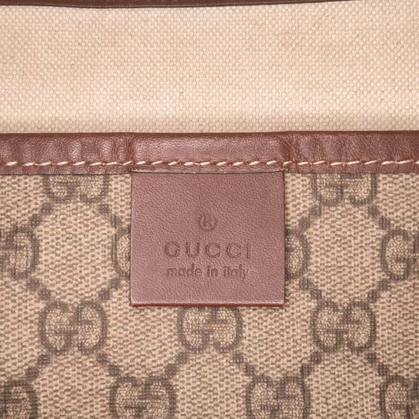 Gucci Large GG Supreme Web Loop Tote Brown Canvas Good condition - Box View