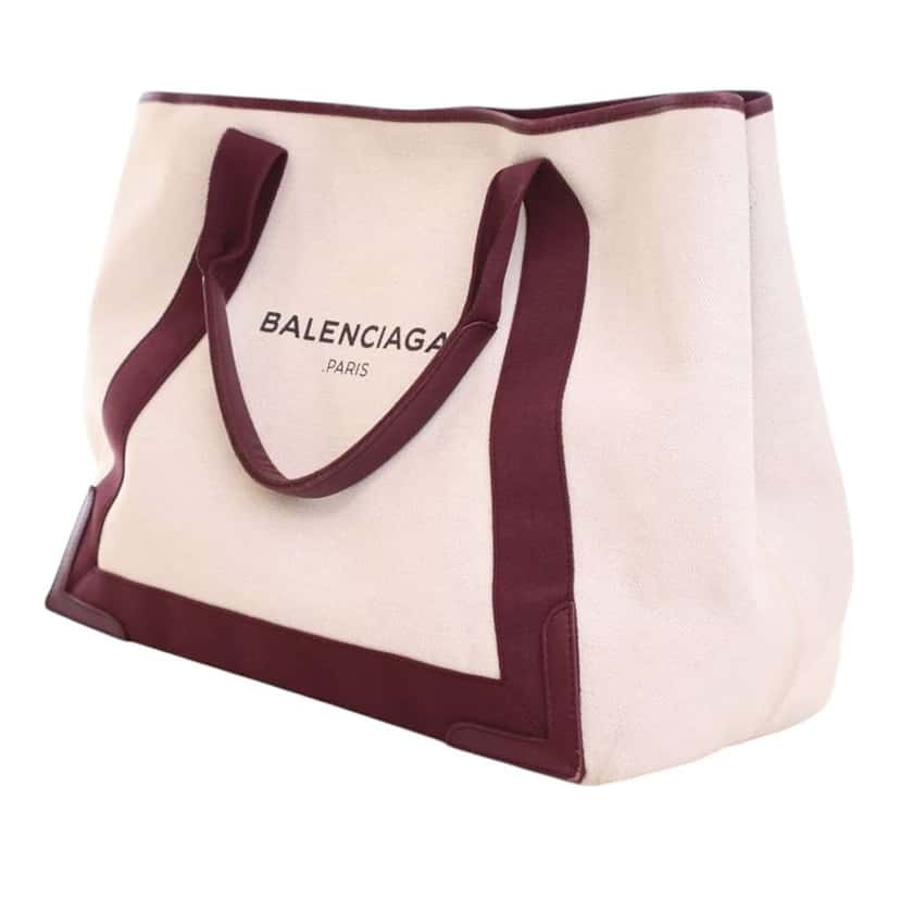 Balenciaga Canvas Navy Cabas Tote M White Canvas Good condition - Back View