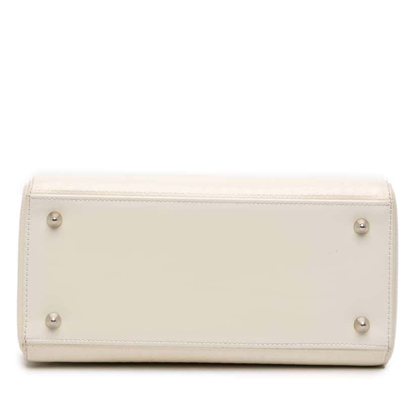 Dior Medium Patent Microcannage Lady Dior White Leather Good condition - Inside View