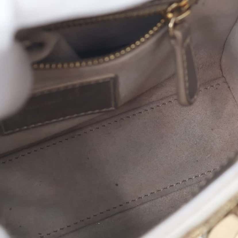 Dior Mini Beaded Metallic Lambskin Cannage Lady Dior Gold Leather Good condition - Box View