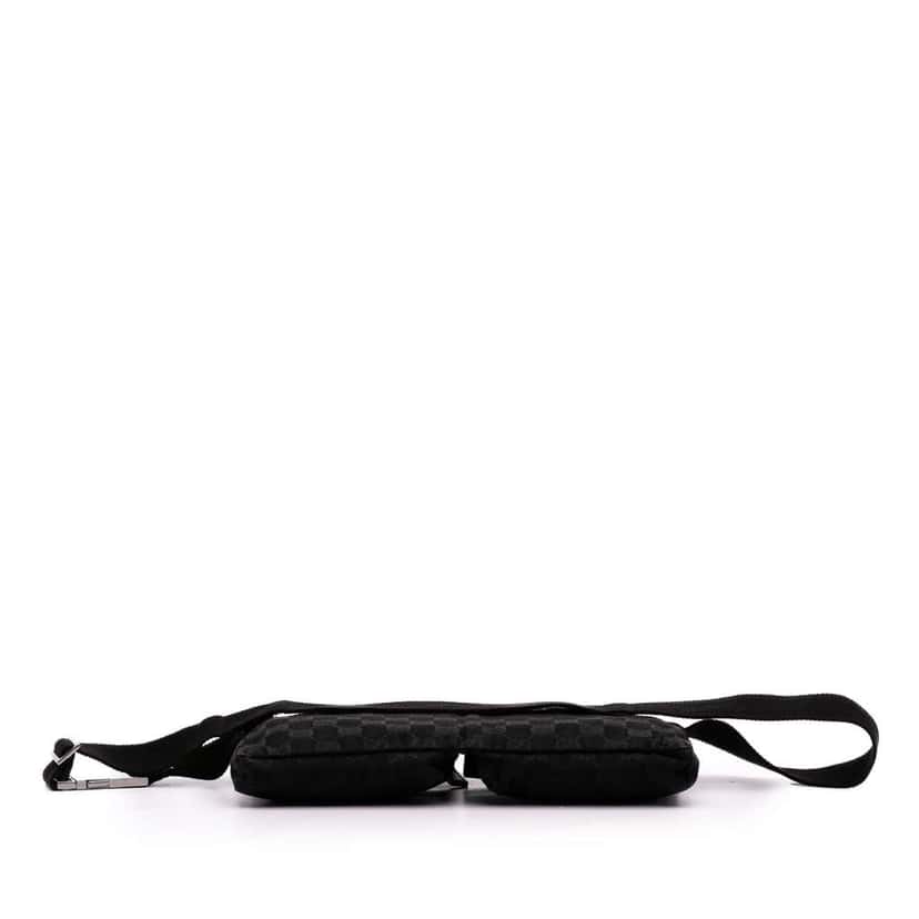 Gucci GG Canvas Double Pocket Belt Bag Black Canvas Good condition - Inside View