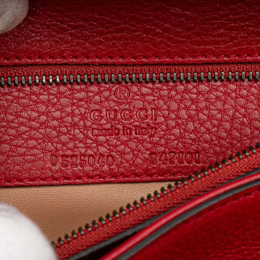 Gucci Medium Leather Bamboo Nouveau Fringe Crossbody Red Leather Good condition - Box View