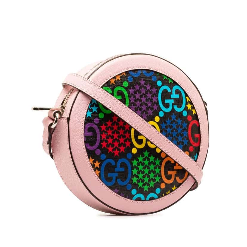 Gucci GG Supreme Psychedelic Round Crossbody Pink Canvas Good condition - Back View