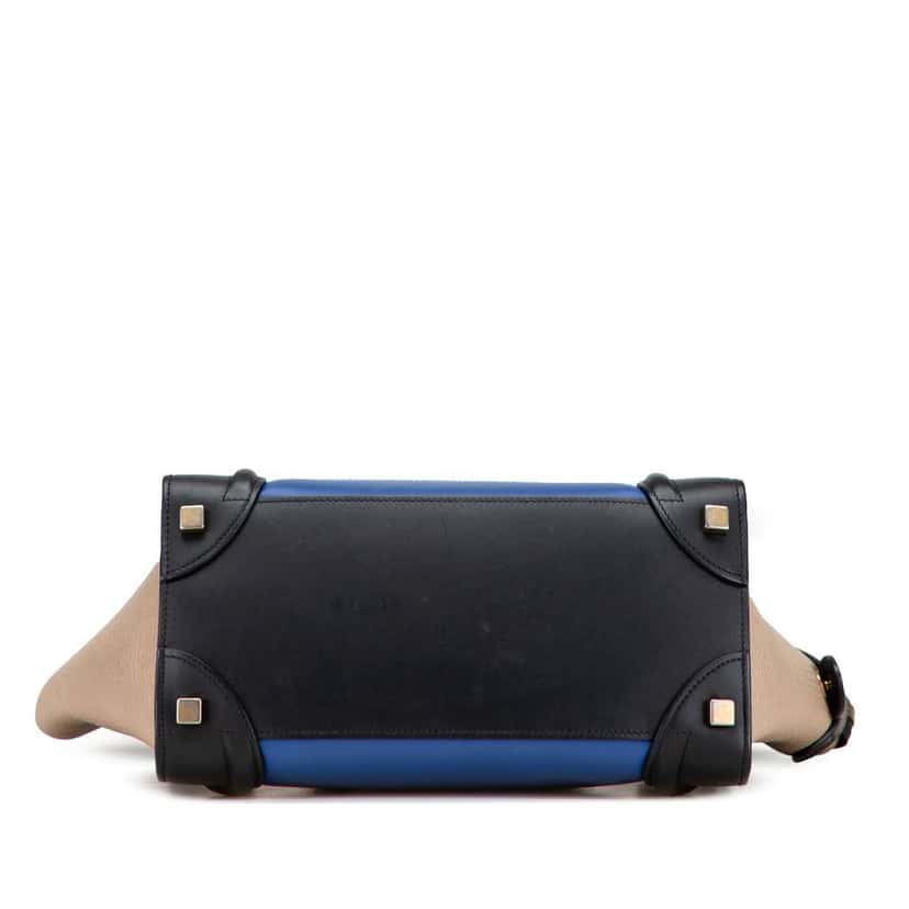 Celine Micro Tricolor Leather Luggage Tote Blue Leather Good condition - Inside View