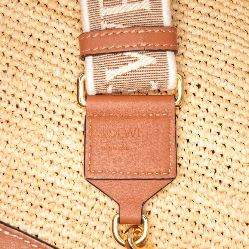 Loewe Mini Raffia Slit Satchel Brown Good condition - Box View