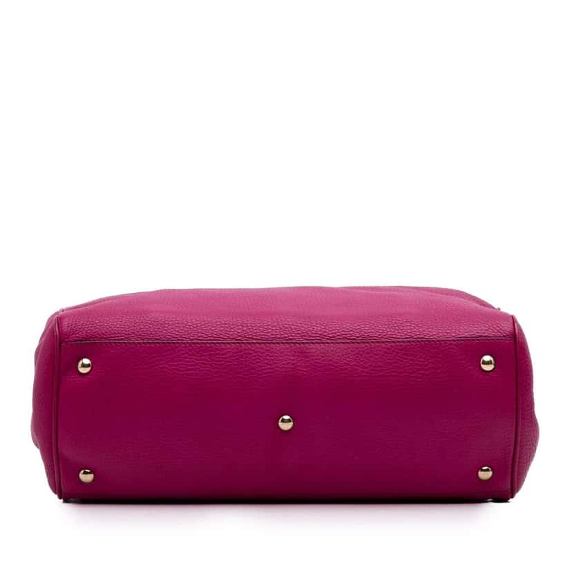 Gucci Medium Calfskin Bamboo Shopper Satchel Pink Leather Good condition - Inside View