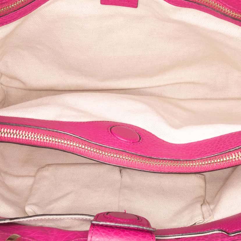 Gucci Medium Calfskin Bamboo Shopper Satchel Pink Leather Good condition - Model View