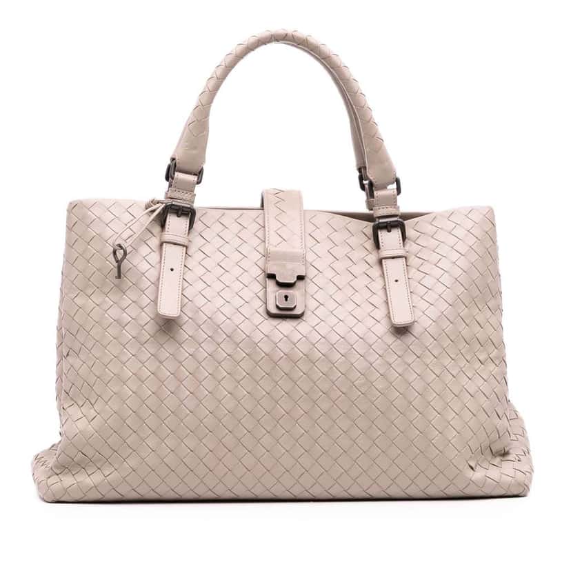 Bottega Veneta Medium Nappa Intrecciato Roma Tote Brown Leather Good condition - Front View