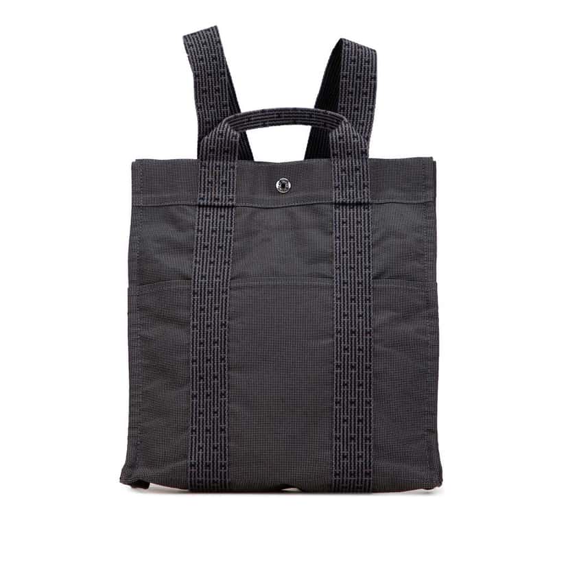 Hermès Canvas Herline Backpack MM Grey Canvas Good condition - Front View