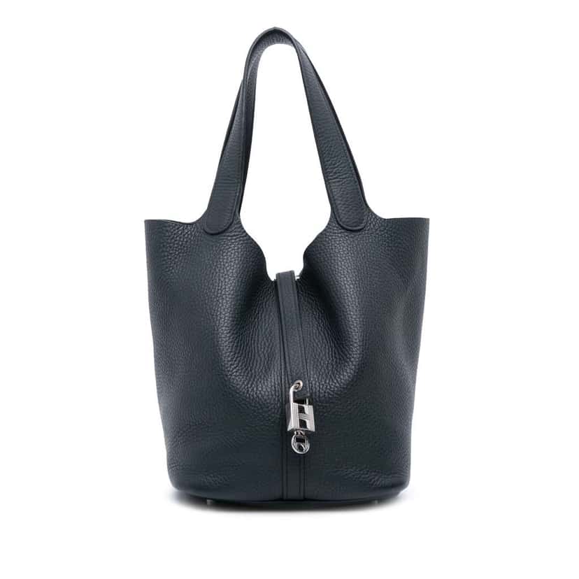 Hermès Clemence Picotin Lock 22 Grey Leather Good condition - Front View