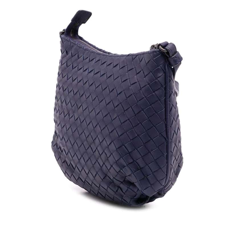 Bottega Veneta Nappa Intrecciato Crossbody Blue Leather Good condition - Back View