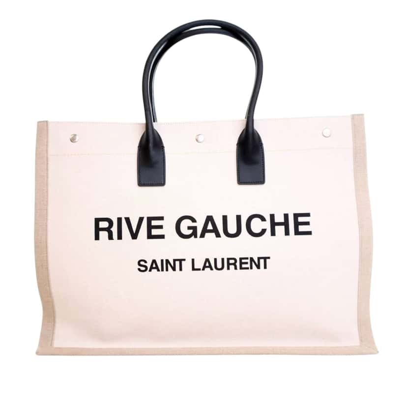 Saint Laurent Canvas Rive Gauche Tote Brown Canvas Good condition - Front View