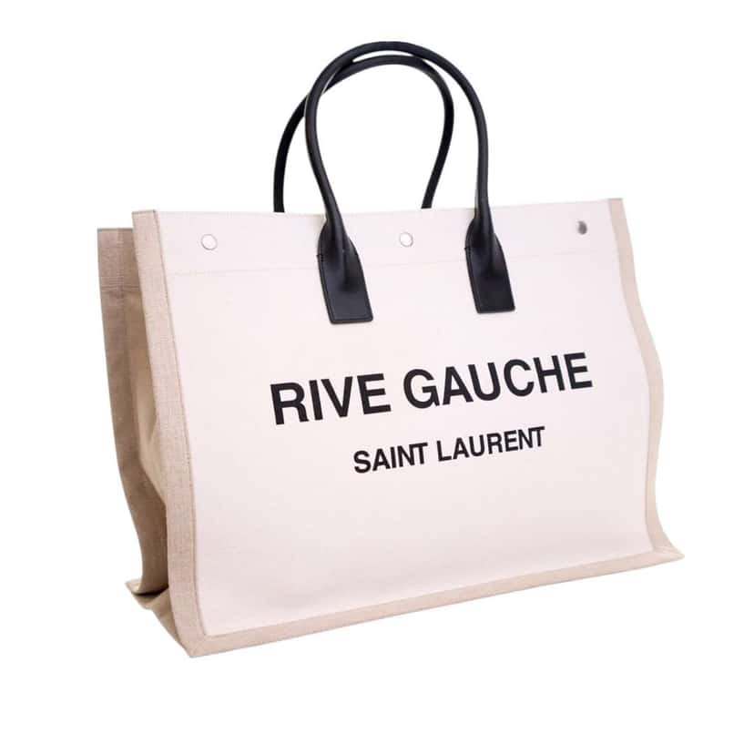 Saint Laurent Canvas Rive Gauche Tote Brown Canvas Good condition - Back View
