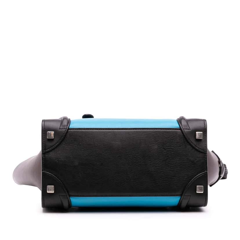 Celine Micro Tricolor Leather Luggage Tote Blue Leather Very good condition - Inside View