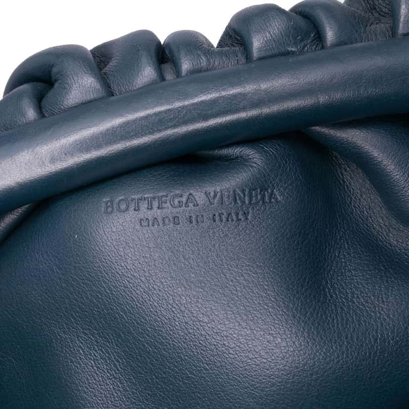 Bottega Veneta Lambskin The Mini Pouch Crossbody Blue Leather Good condition - Box View