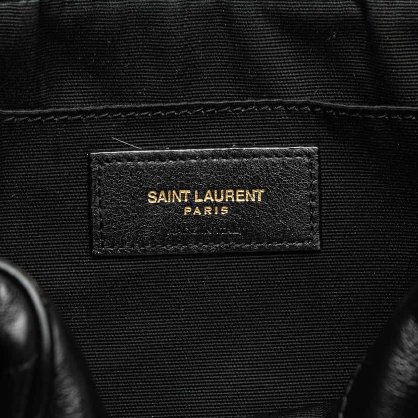 Saint Laurent Quilted Leather Monogram Lou Camera Bag Black Leather Good condition - Box View