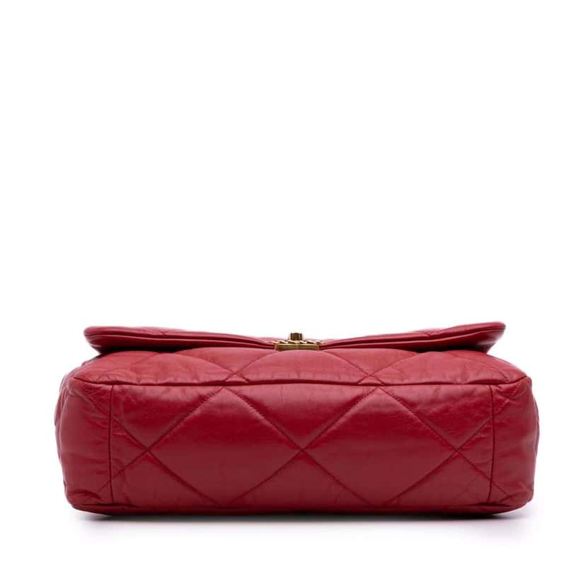 Chanel Maxi Lambskin 19 Flap Red Leather Good condition - Inside View