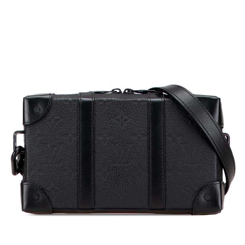 Louis Vuitton Monogram Taurillon Soft Trunk Wallet Black Leather Good condition - Front View