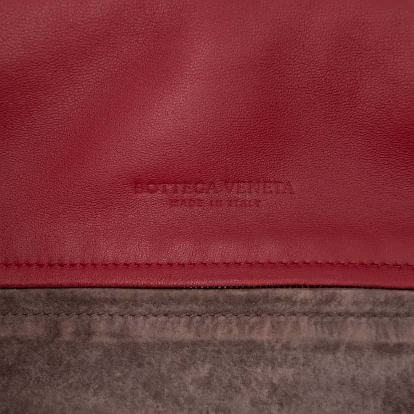 Bottega Veneta Nappa Intrecciato Flap Crossbody Red Leather Good condition - Box View