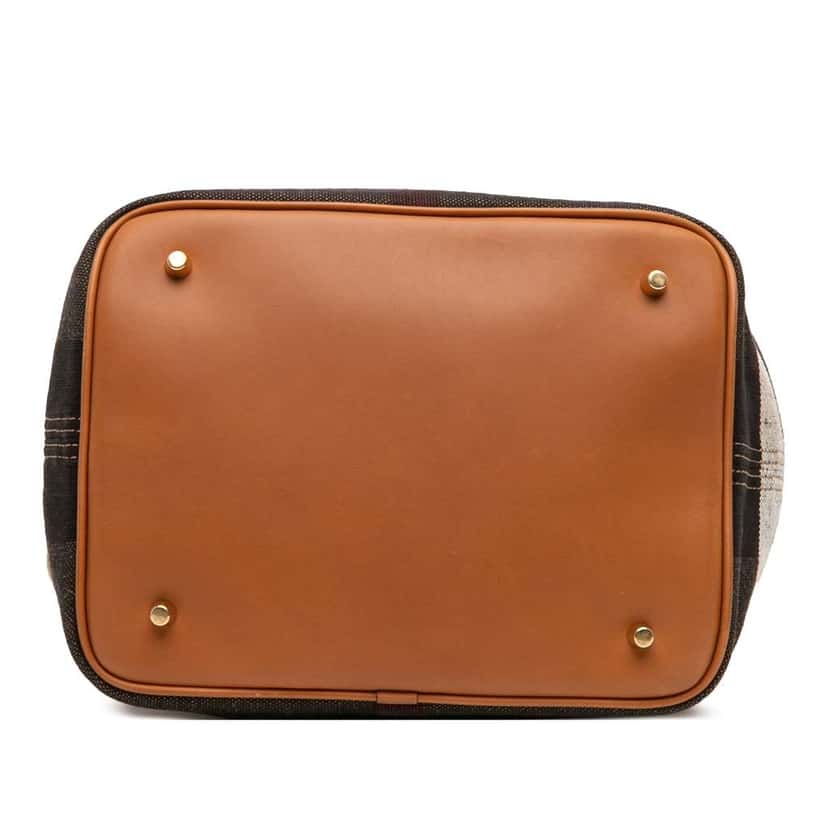 Burberry Medium Mega Check Canvas Ashby Bucket Bag Brown Canvas Good condition - Inside View