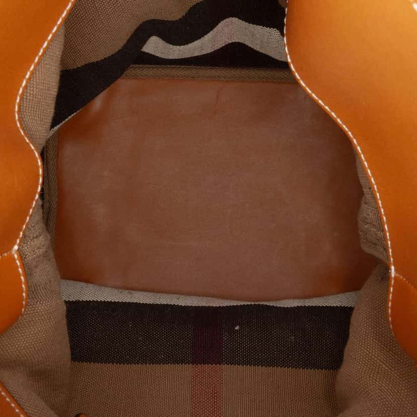 Burberry Medium Mega Check Canvas Ashby Bucket Bag Brown Canvas Good condition - Box View