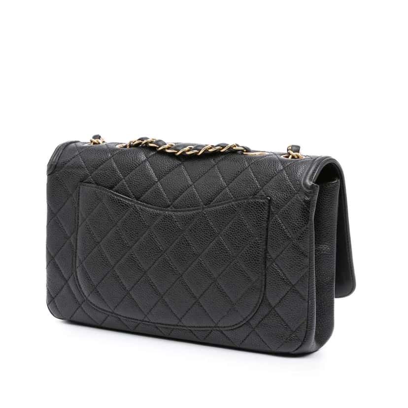 Chanel Medium Caviar CC Filigree Flap Black Leather Good condition - Back View
