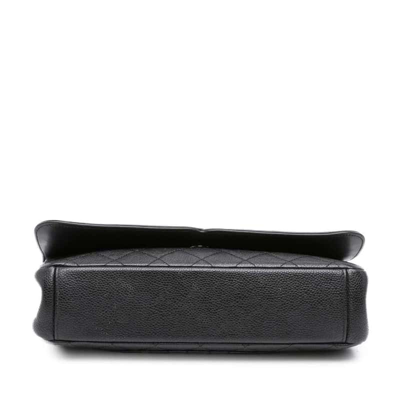 Chanel Medium Caviar CC Filigree Flap Black Leather Good condition - Inside View