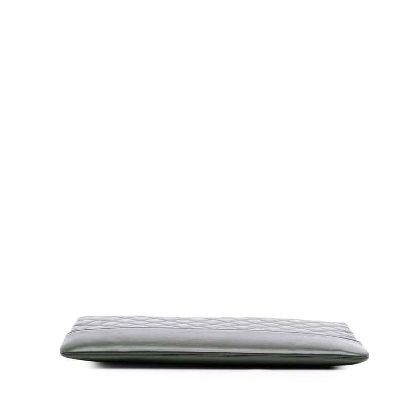Chanel Large Aged Calfskin Gabrielle O Case Clutch Grey Leather Good condition - Inside View