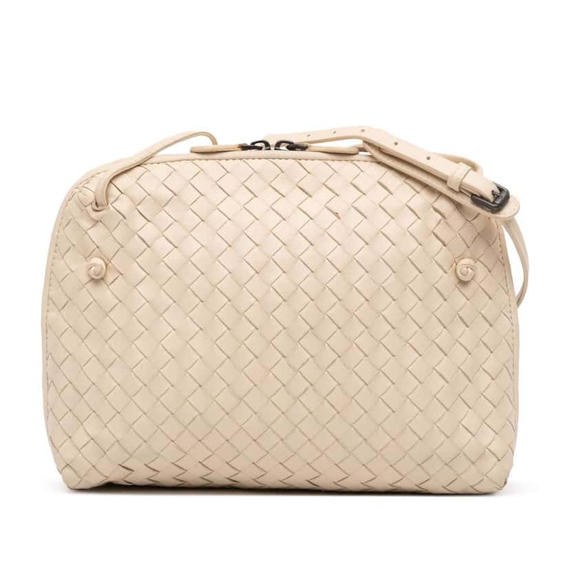 Bottega Veneta Nappa Intrecciato Nodini Crossbody Brown Leather Good condition - Front View
