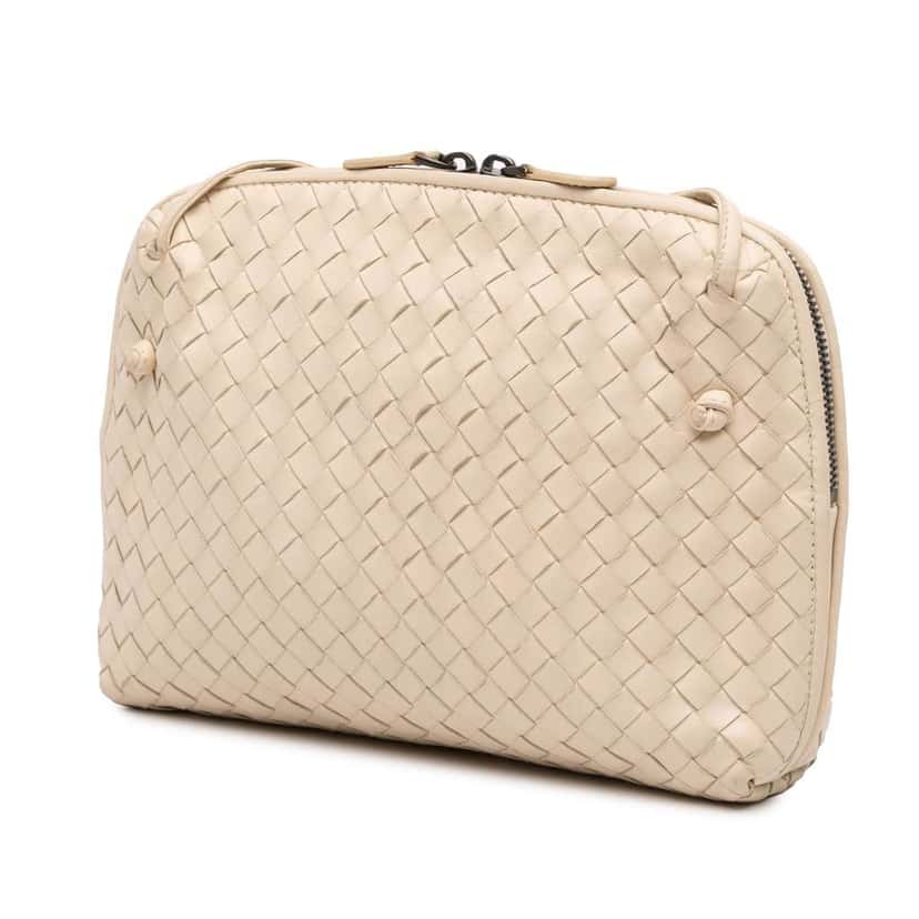Bottega Veneta Nappa Intrecciato Nodini Crossbody Brown Leather Good condition - Back View