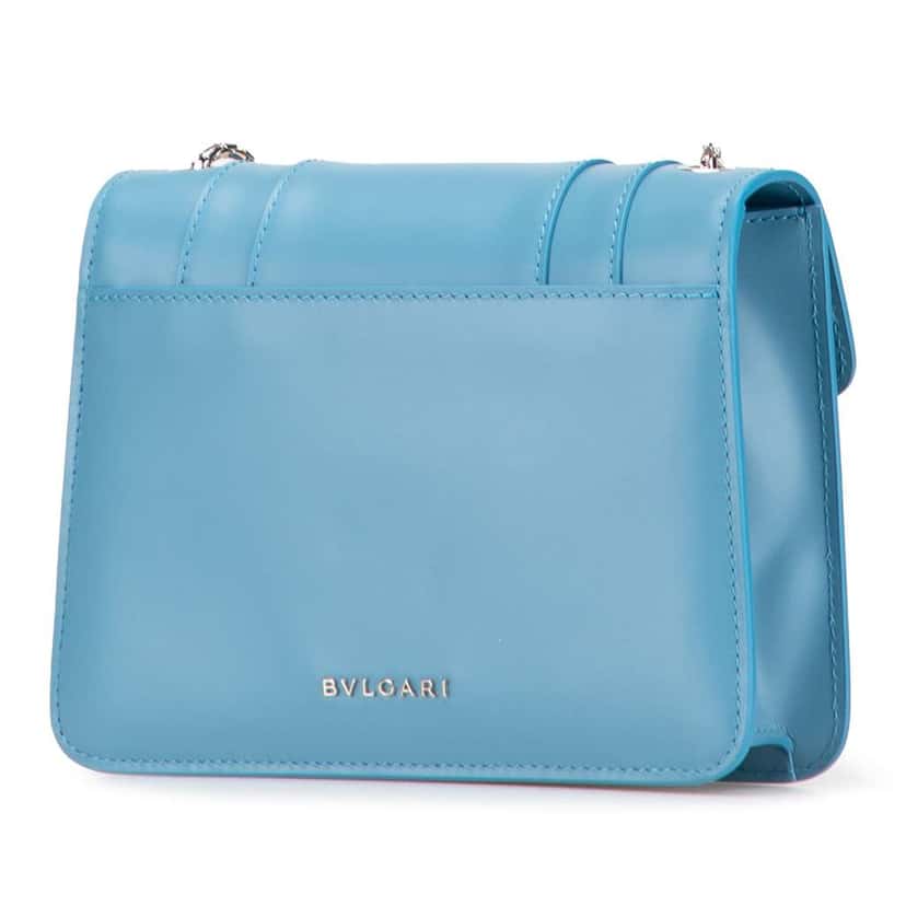 Bvlgari Leather Serpenti Forever Crossbody Blue Leather Good condition - Back View