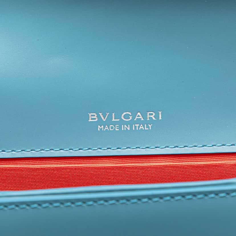 Bvlgari Leather Serpenti Forever Crossbody Blue Leather Good condition - Box View