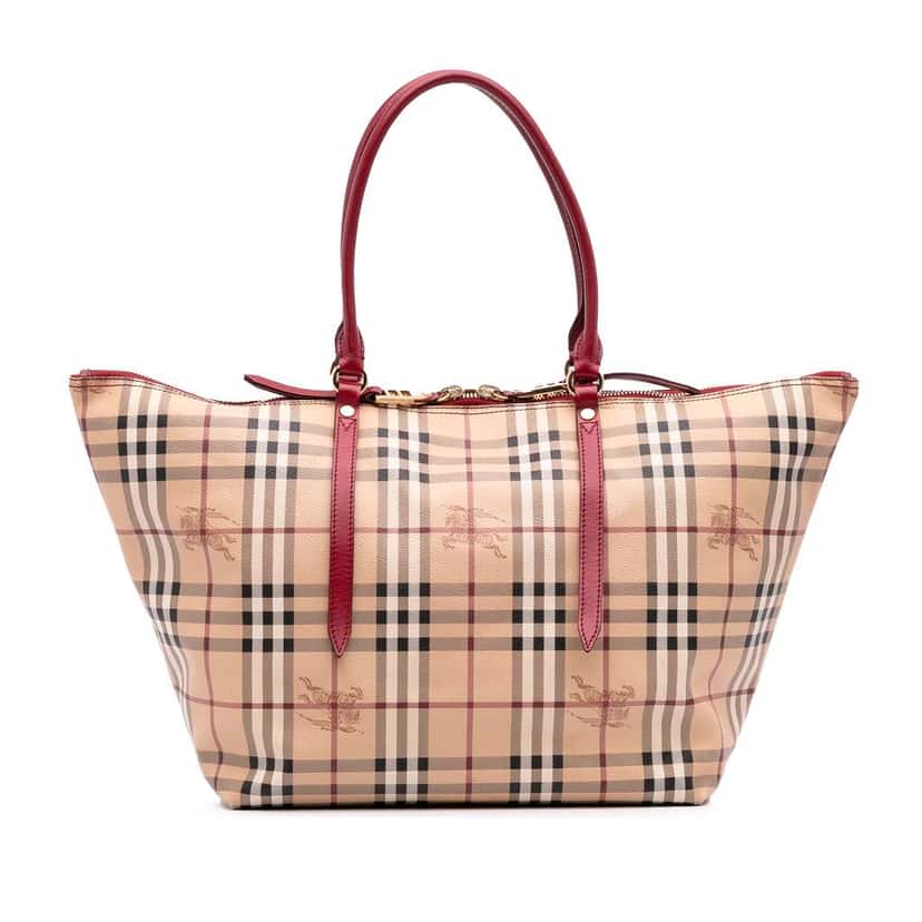 Burberry Medium Haymarket Check Coated Canvas Salisbury Tote Brown Canvas Good condition - Front View