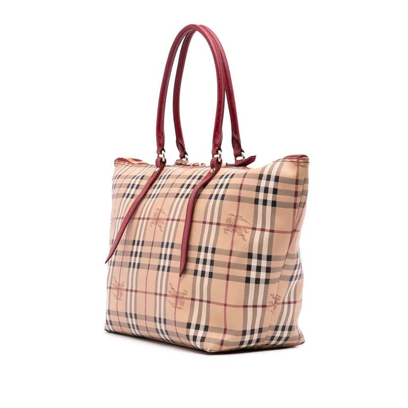 Burberry Medium Haymarket Check Coated Canvas Salisbury Tote Brown Canvas Good condition - Back View