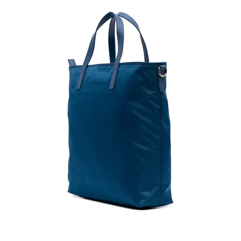 Prada Tessuto Zip Top Convertible Tote Blue Good condition - Back View