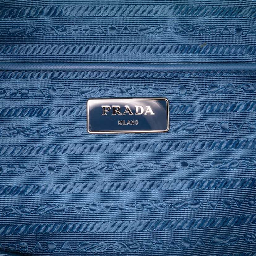Prada Tessuto Zip Top Convertible Tote Blue Good condition - Box View