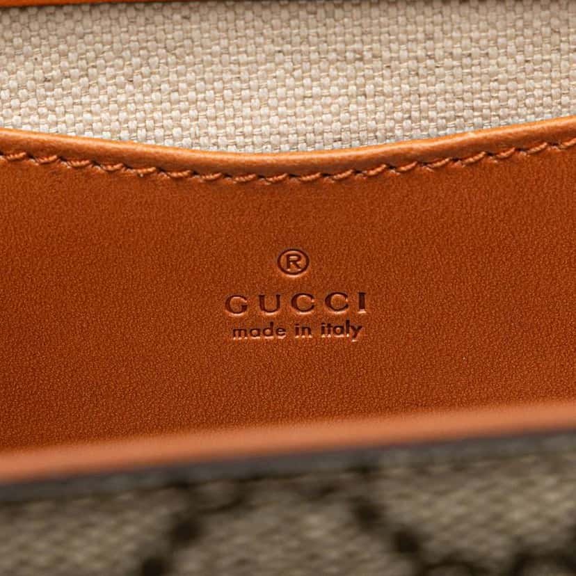 Gucci Mini GG Supreme Web Bamboo 1947 Belt Bag Brown Canvas Good condition - Box View