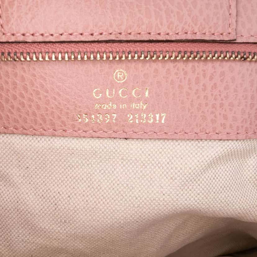 Gucci Medium Leather Swing Tote Pink Leather Good condition - Box View