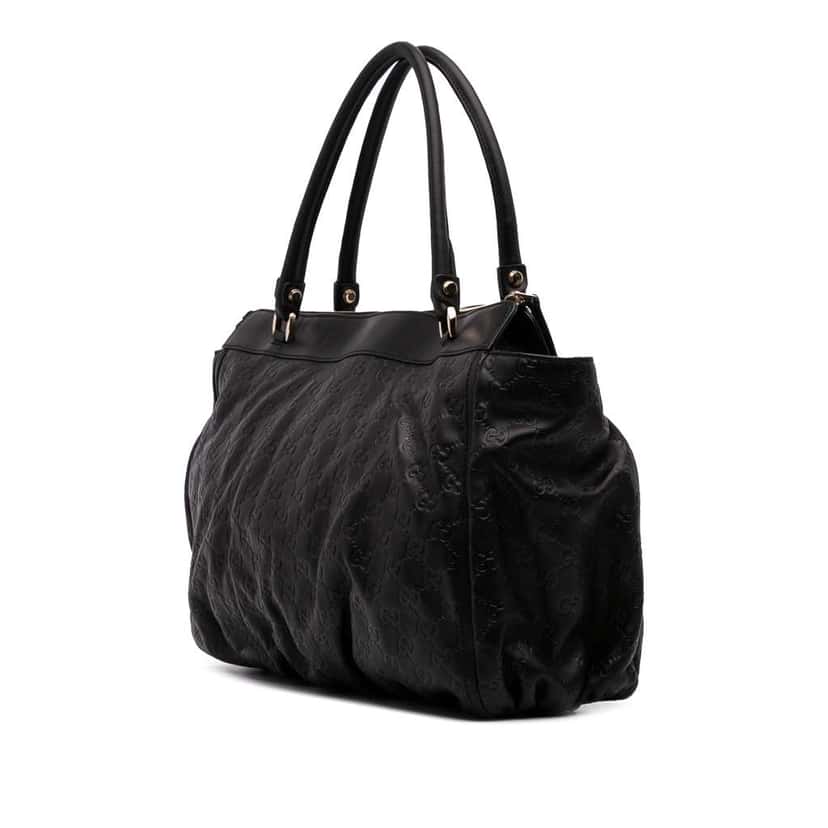 Gucci Guccissima Abbey D Ring Tote Black Leather Good condition - Back View