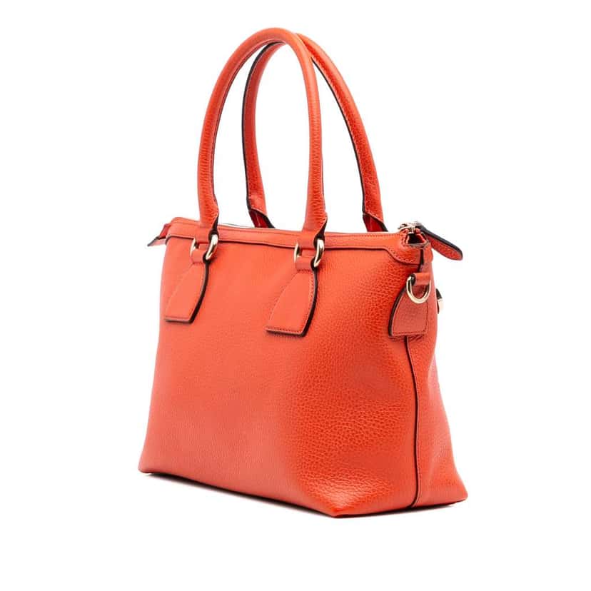 Gucci Dollar Calfskin GG Charm Satchel Orange Leather Good condition - Back View
