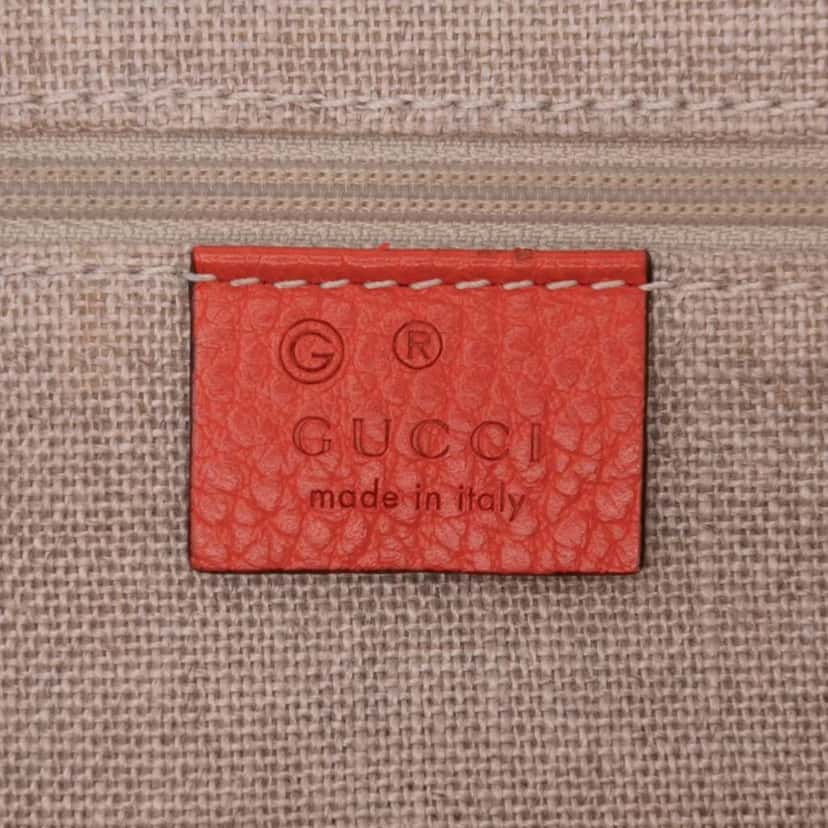 Gucci Dollar Calfskin GG Charm Satchel Orange Leather Good condition - Box View