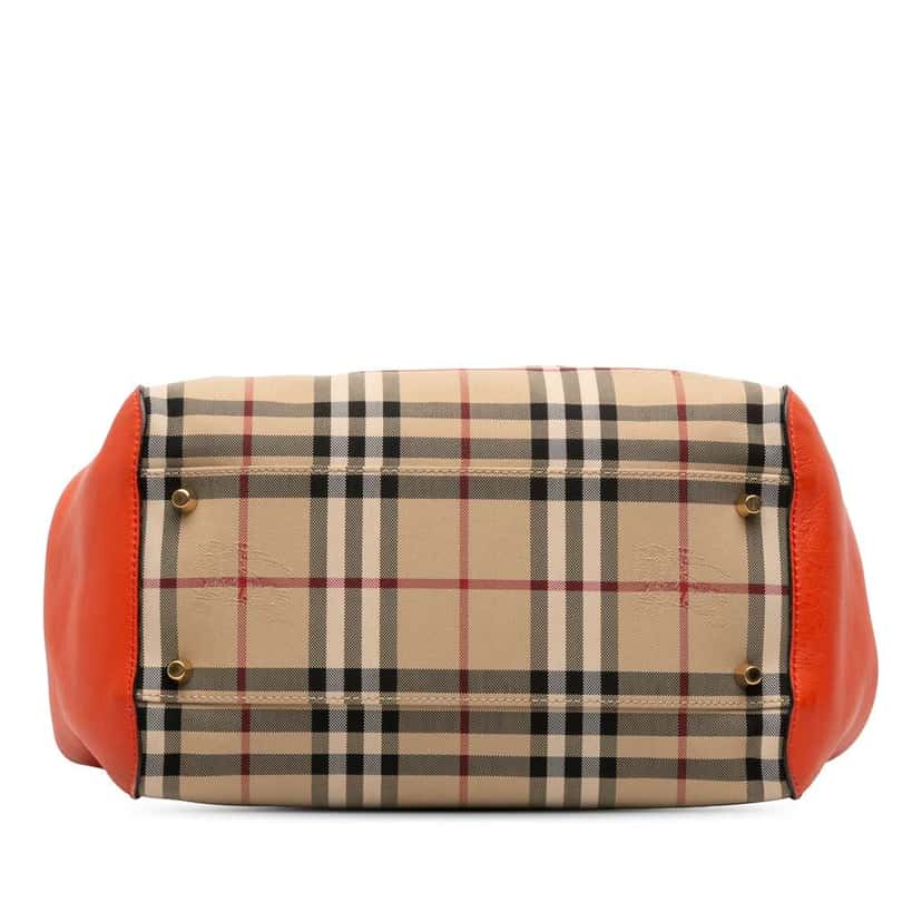 Burberry Small Haymarket Check Canvas and Leather Canterbury Tote Brown Canvas Good condition - Inside View
