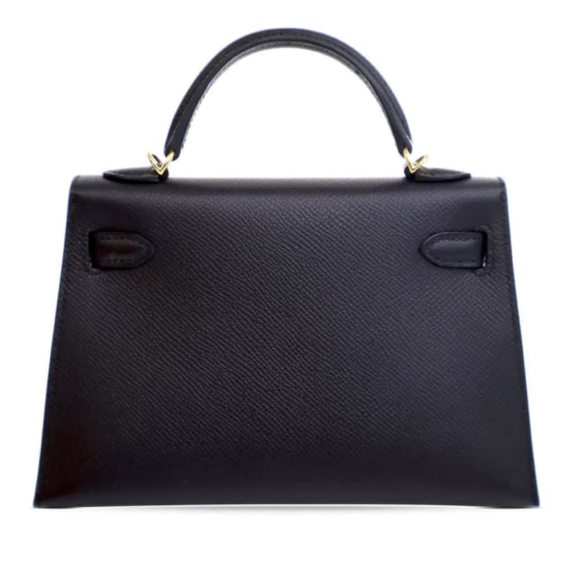 Hermès Mini Epsom Kelly II Sellier 20 Black Leather Very good condition - Back View