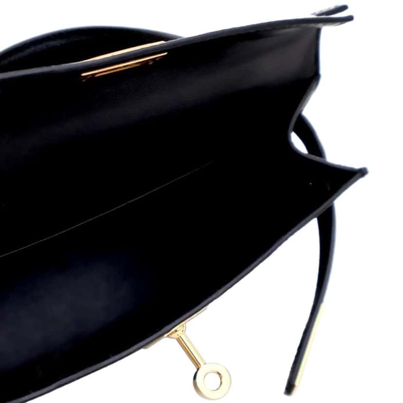 Hermès Mini Epsom Kelly II Sellier 20 Black Leather Very good condition - Model View