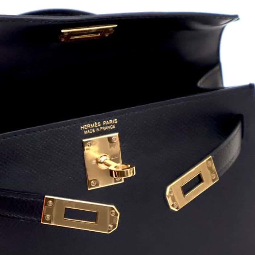 Hermès Mini Epsom Kelly II Sellier 20 Black Leather Very good condition - Box View