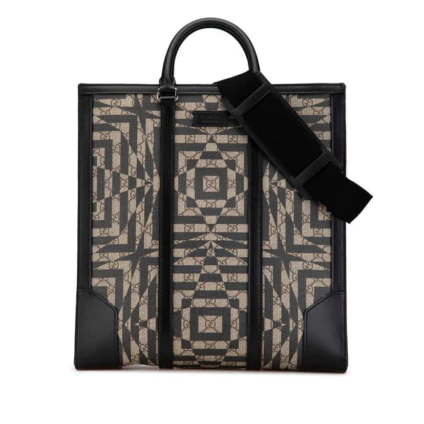 Gucci GG Supreme Caleido Vertical Tote Brown Canvas Good condition - Front View