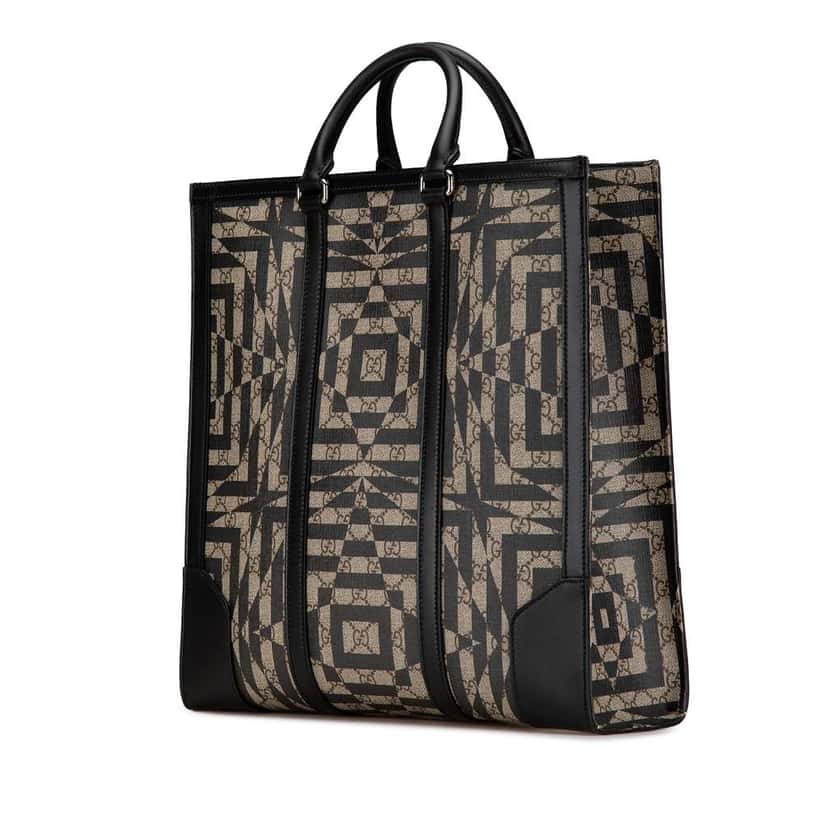 Gucci GG Supreme Caleido Vertical Tote Brown Canvas Good condition - Back View