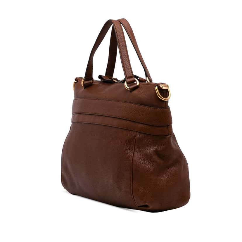 Gucci Medium Leather Ride Top Handle Bag Brown Leather Good condition - Back View