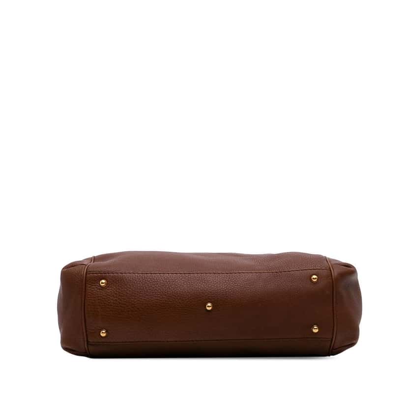Gucci Medium Leather Ride Top Handle Bag Brown Leather Good condition - Inside View